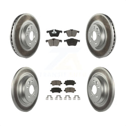 Front Rear Coated Disc Brake Rotors And Ceramic Pads Kit For 2008 Volvo V70 With 300mm Diameter Rotor KGC-101253