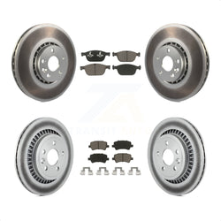 Front Rear Coated Disc Brake Rotors And Ceramic Pads Kit For 2010-2015 Volvo XC60 KGC-101254