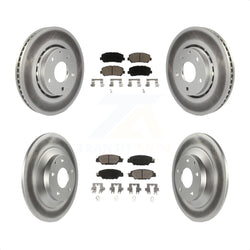Front Rear Coated Disc Brake Rotors And Ceramic Pads Kit For Mazda CX-5 KGC-101256