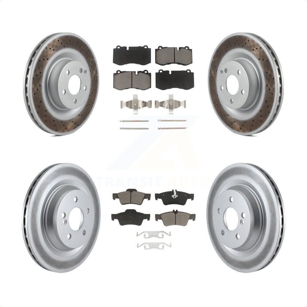 Front Rear Coated Disc Brake Rotors And Ceramic Pads Kit For Mercedes-Benz S550 SL550 S600 CL550 S400 S350 CL600 S450 KGC-101260 by Transit Auto