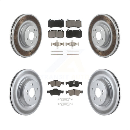 Front Rear Coated Disc Brake Rotors And Ceramic Pads Kit For Mercedes-Benz S550 SL550 S600 CL550 S400 S350 CL600 S450 KGC-101260 by Transit Auto