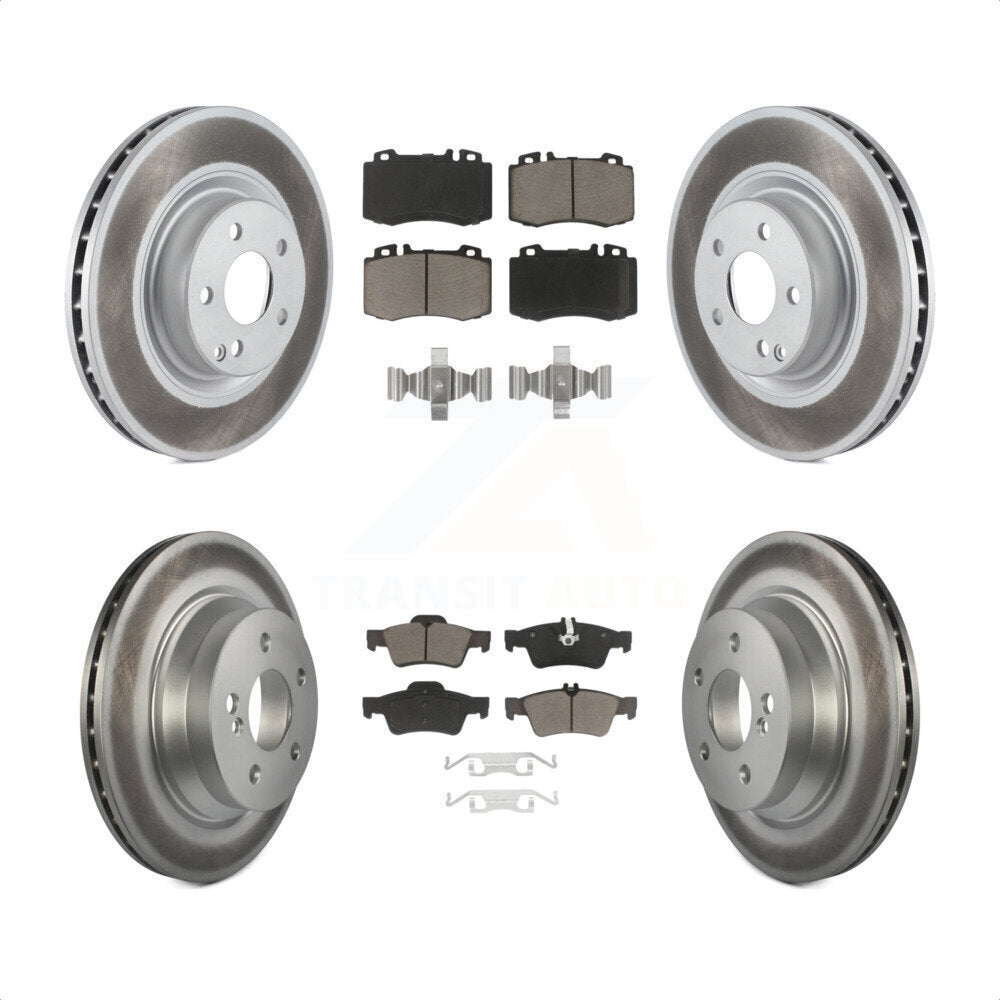 Front Rear Coated Disc Brake Rotors And Ceramic Pads Kit For Mercedes-Benz CLS550 CLS500 E550 KGC-101261 by Transit Auto