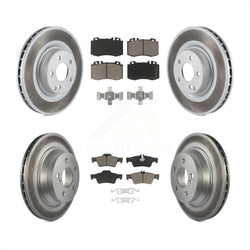 Front Rear Coated Disc Brake Rotors And Ceramic Pads Kit For Mercedes-Benz CLS550 CLS500 E550 KGC-101261