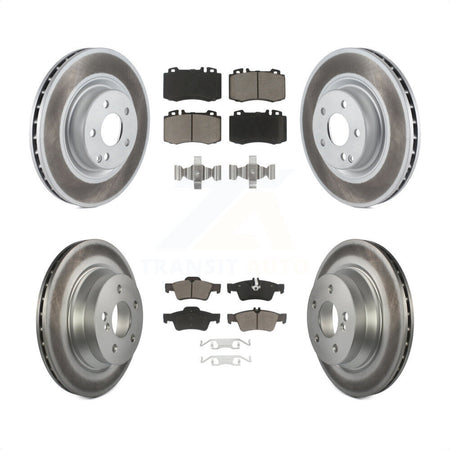 Front Rear Coated Disc Brake Rotors And Ceramic Pads Kit For Mercedes-Benz CLS550 CLS500 E550 KGC-101261 by Transit Auto