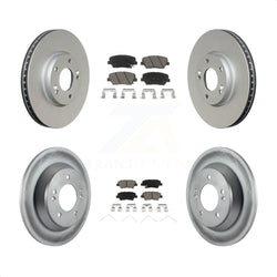 Front Rear Coated Disc Brake Rotors And Ceramic Pads Kit For 2014-2017 Kia Rondo With Manual Parking KGC-101266