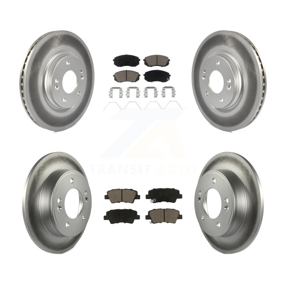 Front Rear Coated Disc Brake Rotors And Ceramic Pads Kit For Kia Soul Forte KGC-101269 by Transit Auto
