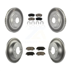 Front Rear Coated Disc Brake Rotors And Ceramic Pads Kit For Kia Soul Forte KGC-101269