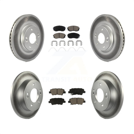 Front Rear Coated Disc Brake Rotors And Ceramic Pads Kit For Kia Soul Forte KGC-101269 by Transit Auto