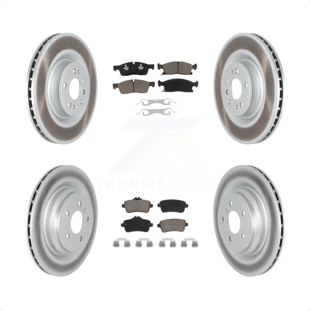 Front Rear Coated Disc Brake Rotors And Ceramic Pads Kit For 2016-2017 Mercedes-Benz GLE400 Without Sport Package KGC-101281 by Transit Auto