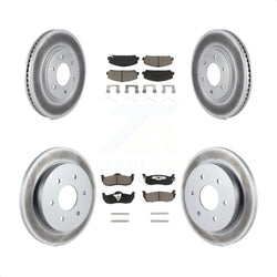 Front Rear Coated Disc Brake Rotors And Ceramic Pads Kit For Nissan Titan Armada INFINITI QX56 TITAN KGC-101283