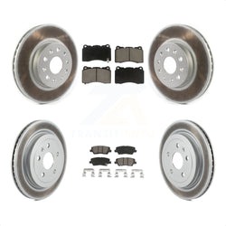 Front Rear Coated Disc Brake Rotors And Ceramic Pads Kit For Cadillac CTS KGC-101292