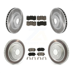 Front Rear Coated Disc Brake Rotors And Ceramic Pads Kit For Land Rover Range Sport KGC-101293
