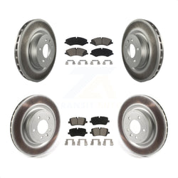 Front Rear Coated Disc Brake Rotors And Ceramic Pads Kit For Land Rover Range Sport Discovery KGC-101294