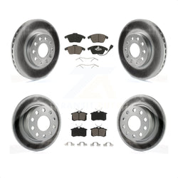 Front Rear Coated Disc Brake Rotors And Ceramic Pads Kit For Volkswagen Jetta Beetle KGC-101300