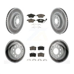 Front Rear Coated Disc Brake Rotors And Ceramic Pads Kit For Volkswagen Jetta Beetle KGC-101301