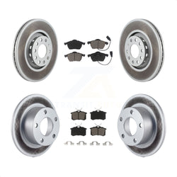Front Rear Coated Disc Brake Rotors And Ceramic Pads Kit For Audi A6 With 312mm Diameter Rotor KGC-101305