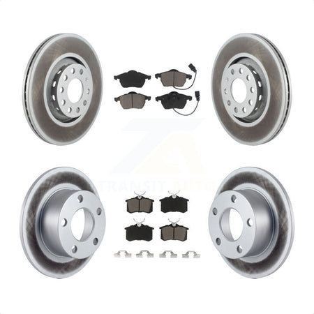 Front Rear Coated Disc Brake Rotors And Ceramic Pads Kit For Audi A6 With 312mm Diameter Rotor KGC-101305 by Transit Auto