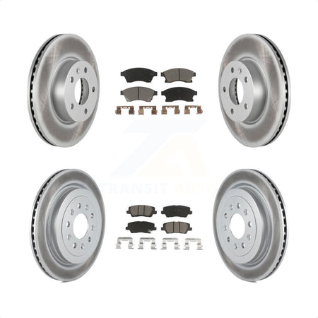 Front Rear Coated Disc Brake Rotors And Ceramic Pads Kit For 2013-2015 Cadillac ATS With 300mm Diameter Rotor KGC-101309 by Transit Auto