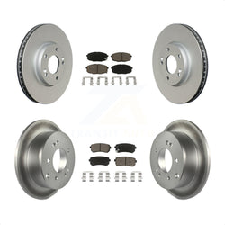 Front Rear Coated Disc Brake Rotors And Ceramic Pads Kit For Kia Forte Koup Forte5 KGC-101318