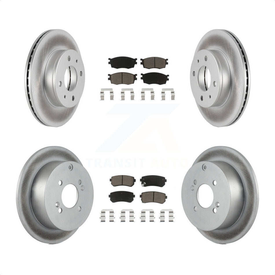 Front Rear Coated Disc Brake Rotors And Ceramic Pads Kit For 2006 Hyundai Accent Hatchback KGC-101322 by Transit Auto