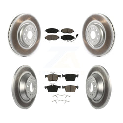 Front Rear Coated Disc Brake Rotors And Ceramic Pads Kit For Volkswagen Tiguan Jetta KGC-101327