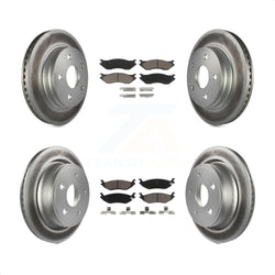 Front Rear Coated Disc Brake Rotors And Ceramic Pads Kit For Dodge Ram 1500 KGC-101332
