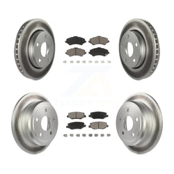 Front Rear Coated Disc Brake Rotors And Ceramic Pads Kit For Jeep Wrangler JK KGC-101334