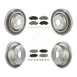 Front Rear Coated Disc Brake Rotors And Ceramic Pads Kit For Jeep Wrangler JK With 332mm Diameter Rotor KGC-101335