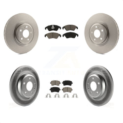 Front Rear Coated Disc Brake Rotors And Ceramic Pads Kit For 2009-2010 Audi Q5 With 345mm Diameter Rotor KGC-101339