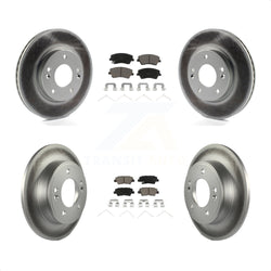 Front Rear Coated Disc Brake Rotors And Ceramic Pads Kit For 2017-2020 Hyundai Elantra 2.0L KGC-101345