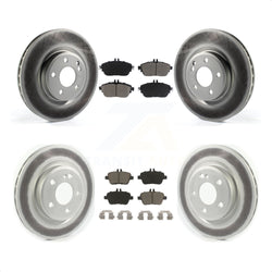 Front Rear Coated Disc Brake Rotors And Ceramic Pads Kit For Mercedes-Benz GLA250 CLA250 INFINITI QX30 KGC-101356