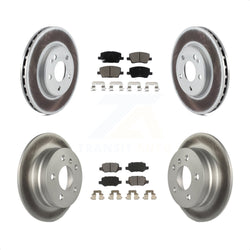 Front Rear Coated Disc Brake Rotors And Ceramic Pads Kit For 2006-2011 Mercedes-Benz B200 KGC-101362