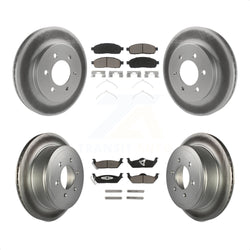 Front Rear Coated Disc Brake Rotors And Ceramic Pads Kit For Ford F-150 Lincoln Mark LT 4WD KGC-101363