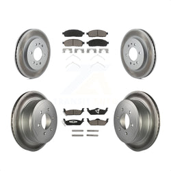 Front Rear Coated Disc Brake Rotors And Ceramic Pads Kit For 2009 Ford F-150 With 6 Lug Wheels KGC-101367