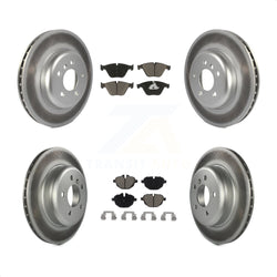 Front Rear Coated Disc Brake Rotors And Ceramic Pads Kit For BMW 535i xDrive 535d ActiveHybrid 5 KGC-101369