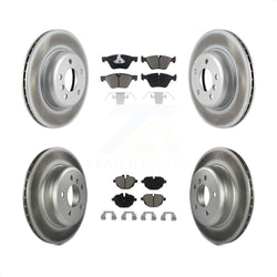 Front Rear Coated Disc Brake Rotors And Ceramic Pads Kit For BMW 528i xDrive Without Performance Brakes With 330mm Diameter Rotor KGC-101370
