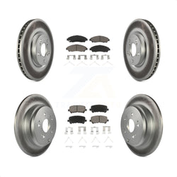 Front Rear Coated Disc Brake Rotors And Ceramic Pads Kit For Honda Pilot Acura MDX ZDX KGC-101371