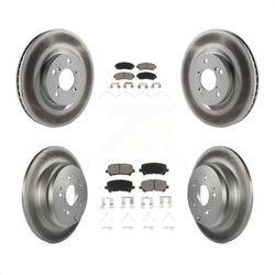 Front Rear Coated Disc Brake Rotors And Ceramic Pads Kit For 2011-2014 Honda Odyssey KGC-101372