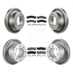 Front Rear Coated Disc Brake Rotors And Ceramic Pads Kit For 2007 GMC Sierra 3500 Classic With 12000 Lb GVW KGC-101376