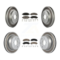 Front Rear Coated Disc Brake Rotors And Ceramic Pads Kit For 2009-2014 Chevrolet Express 1500 GMC Savana KGC-101380