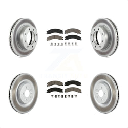 Front Rear Coated Disc Brake Rotors And Ceramic Pads Kit For Nissan NV2500 NV3500 NV1500 KGC-101385