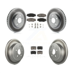 Front Rear Coated Disc Brake Rotors And Ceramic Pads Kit For 2010-2013 Lexus IS250 C Vehicles Built Canadian Market KGC-101387