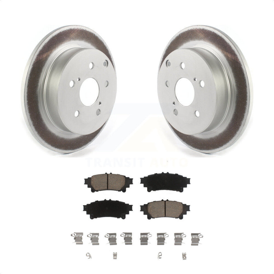 Rear Coated Disc Brake Rotors And Ceramic Pads Kit For Toyota Prius V Mirai KGC-101415 by Transit Auto