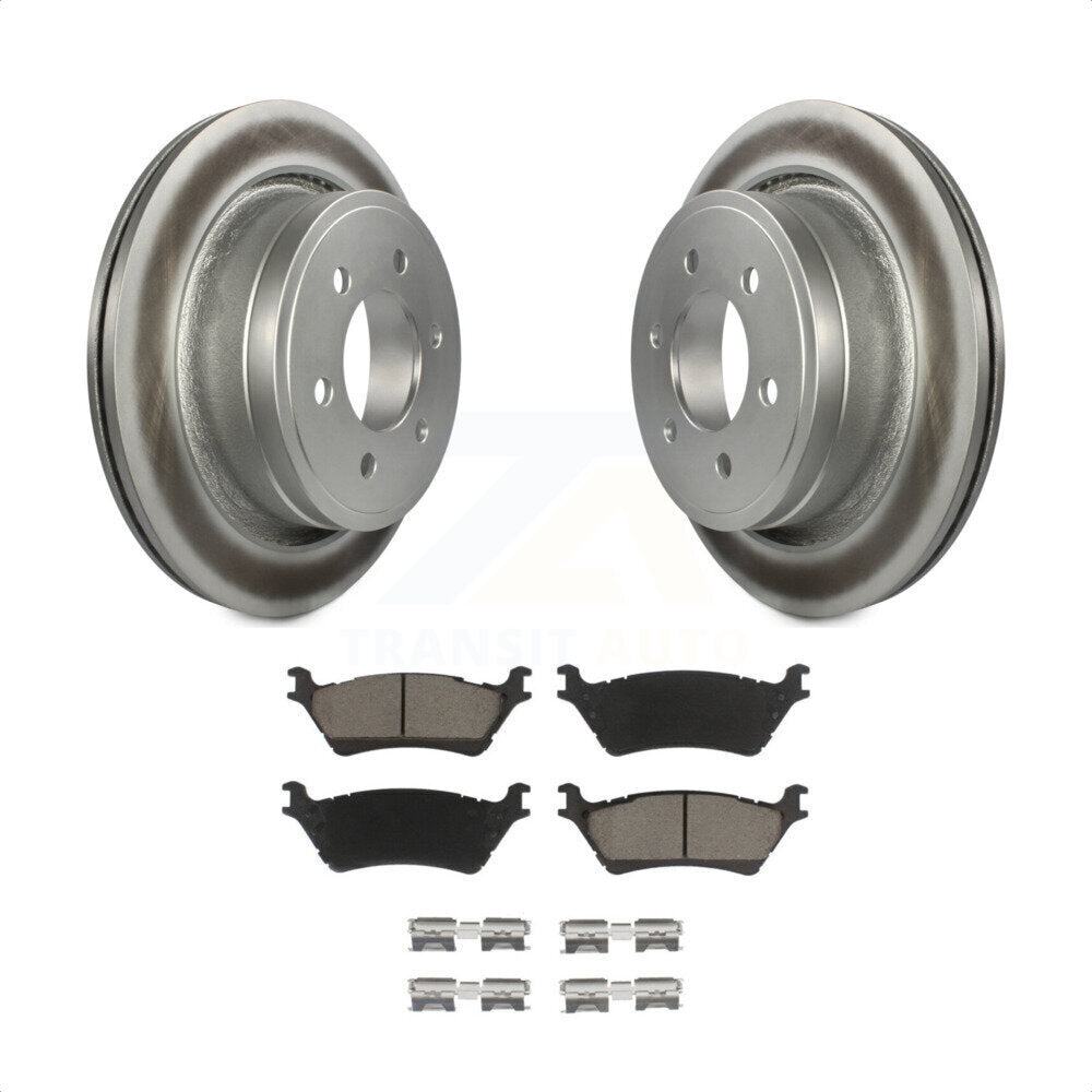 Rear Coated Disc Brake Rotors And Ceramic Pads Kit For Ford F-150 KGC-101425 by Transit Auto