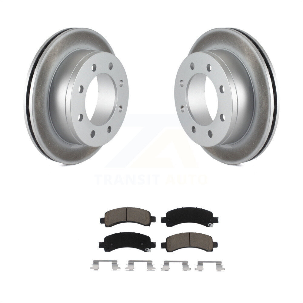 Rear Coated Disc Brake Rotors And Ceramic Pads Kit For Chevrolet Express 3500 2500 GMC Savana KGC-101440 by Transit Auto