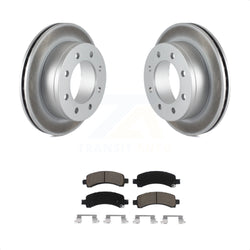 Rear Coated Disc Brake Rotors And Ceramic Pads Kit For Chevrolet Express 3500 2500 GMC Savana KGC-101440
