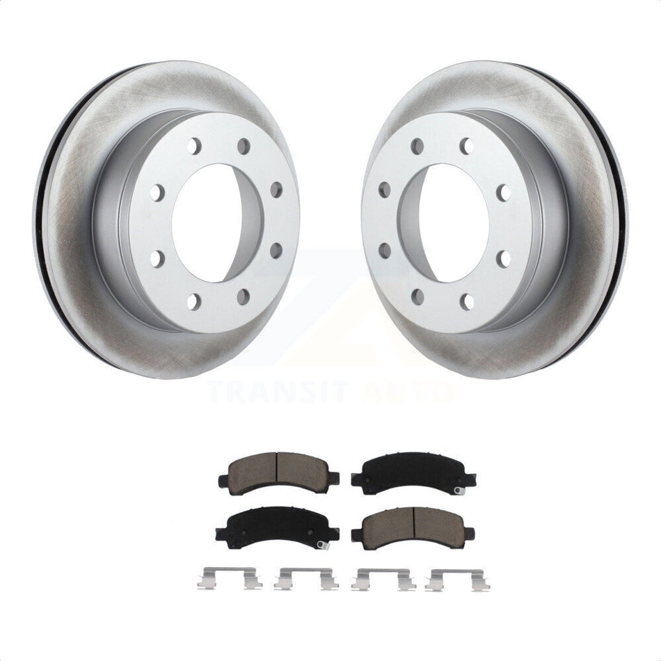 Rear Coated Disc Brake Rotors And Ceramic Pads Kit For Chevrolet Express 2500 GMC 3500 Savana KGC-101441 by Transit Auto