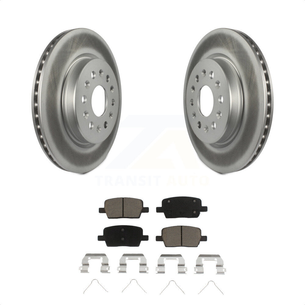 Rear Coated Disc Brake Rotors And Ceramic Pads Kit For Chevrolet Traverse GMC Acadia Cadillac XT5 Buick Enclave Blazer XT6 KGC-101443 by Transit Auto