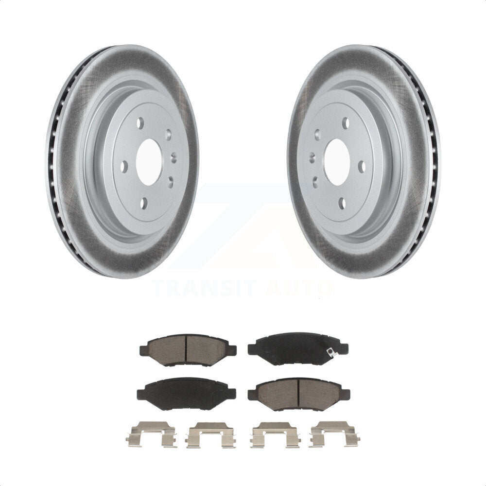 Rear Coated Disc Brake Rotors And Ceramic Pads Kit For Cadillac CTS KGC-101453 by Transit Auto