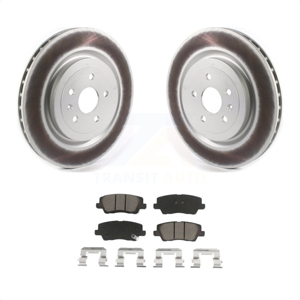 Rear Coated Disc Brake Rotors And Ceramic Pads Kit For 2015 Cadillac CTS 6.2L KGC-101456 by Transit Auto